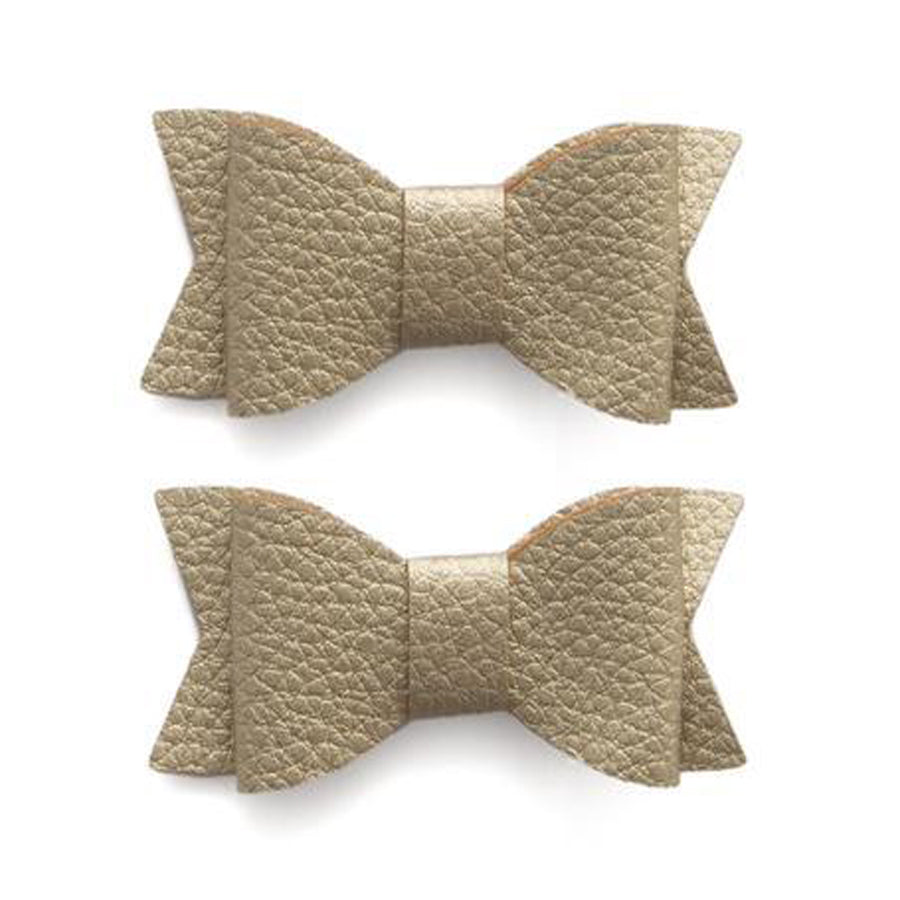 Leather Bow Tie Clips - 2Pk-Baby Bling-Joanna's Cuties