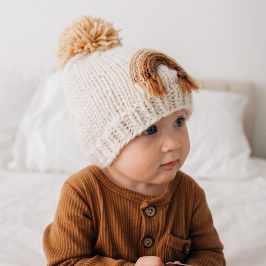 Gold Rainbow Knit Beanie Hat-Huggalugs-Joanna's Cuties