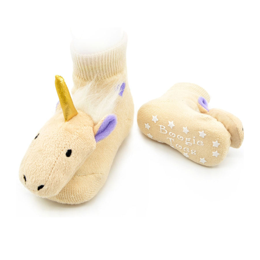 Golden Unicorn Boogie Toes Rattle Socks-SOCKS, TIGHTS & LEG WARMERS-Piero Liventi-Joannas Cuties