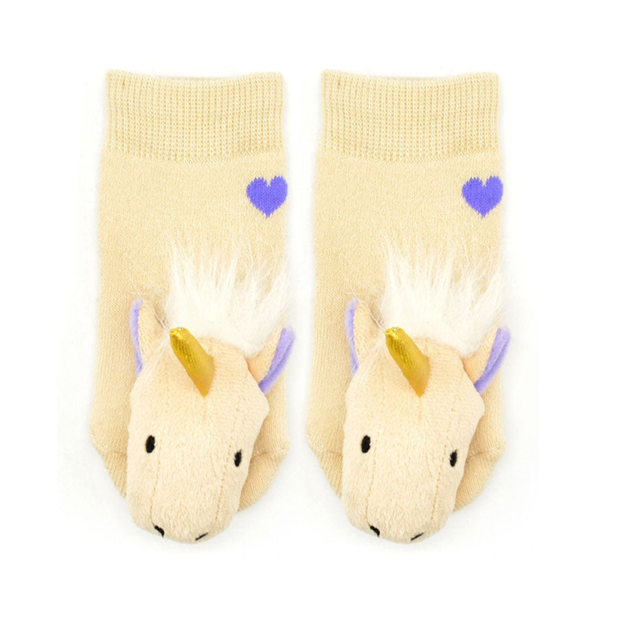 Golden Unicorn Boogie Toes Rattle Socks-SOCKS, TIGHTS & LEG WARMERS-Piero Liventi-Joannas Cuties