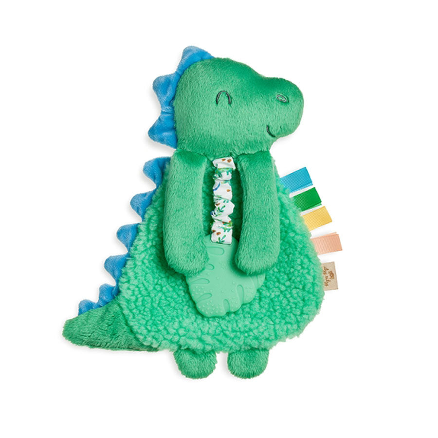 Green Dino Plush with Silicone Teether Toy-SECURITY BLANKETS-Itzy Ritzy-Joannas Cuties