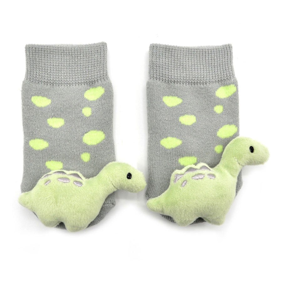 Green Dinosaur Boogie Toes Rattle Socks-Piero Liventi-Joanna's Cuties