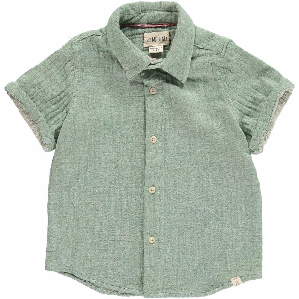 Green Woven Shirt - Me + Henry - joannas-cuties