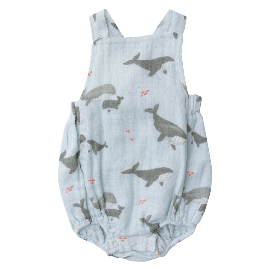 Grey Whales Retro Sunsuit-OVERALLS & ROMPERS-Angel Dear-Joannas Cuties