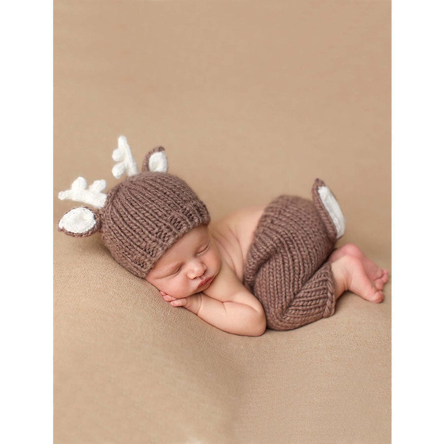Hartley Deer Set - Acrylic Hand Knit Newborn Baby Outfit-The Blueberry Hill-Joanna's Cuties