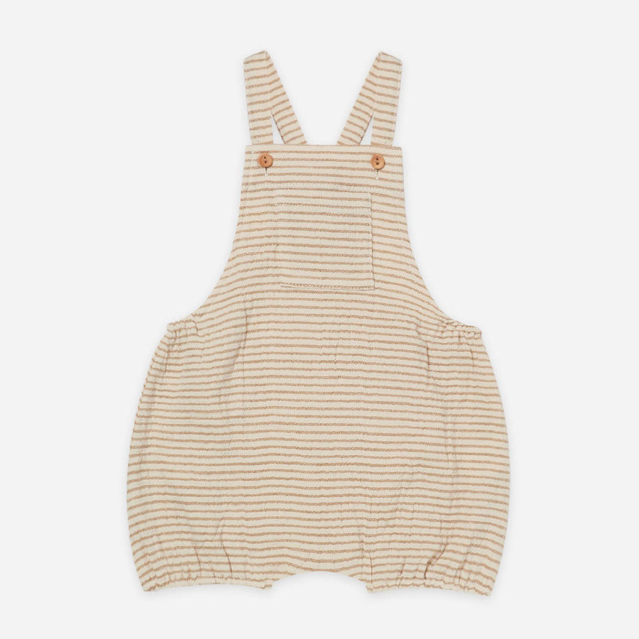 Hayes Organic Overalls - Ocre Stripe-OVERALLS & ROMPERS-Quincy Mae-Joannas Cuties