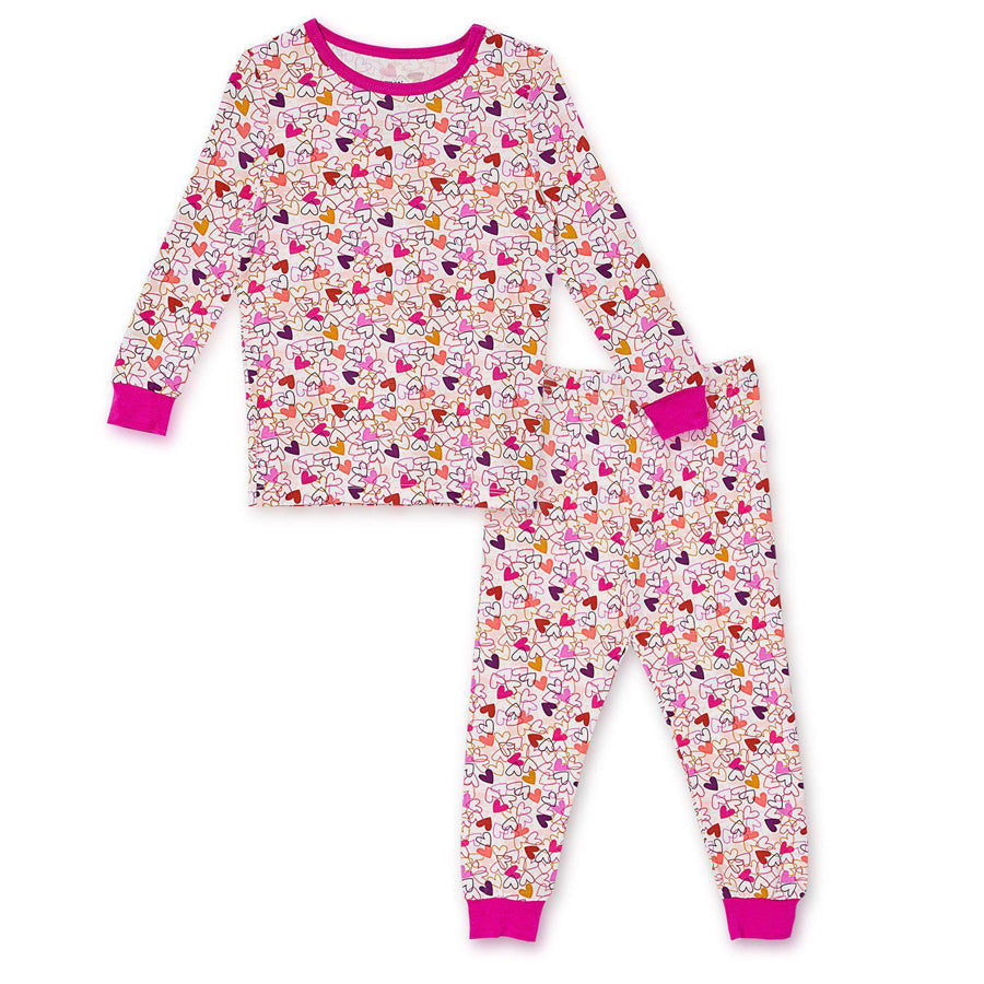 Heart To Heart Modal Magnetic Toddler And Kids Pajama Set-Magnetic Me-Joanna's Cuties