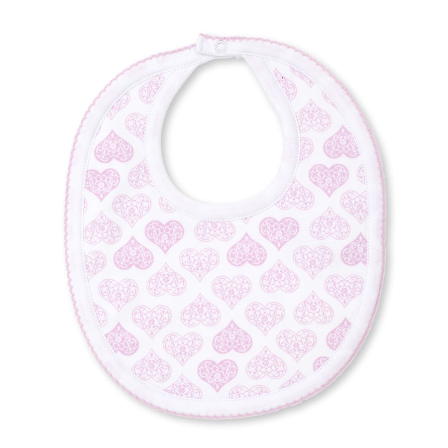 Heart To Heart Pink Print Bib-BIBS-Kissy Kissy-Joanna's-Cuties