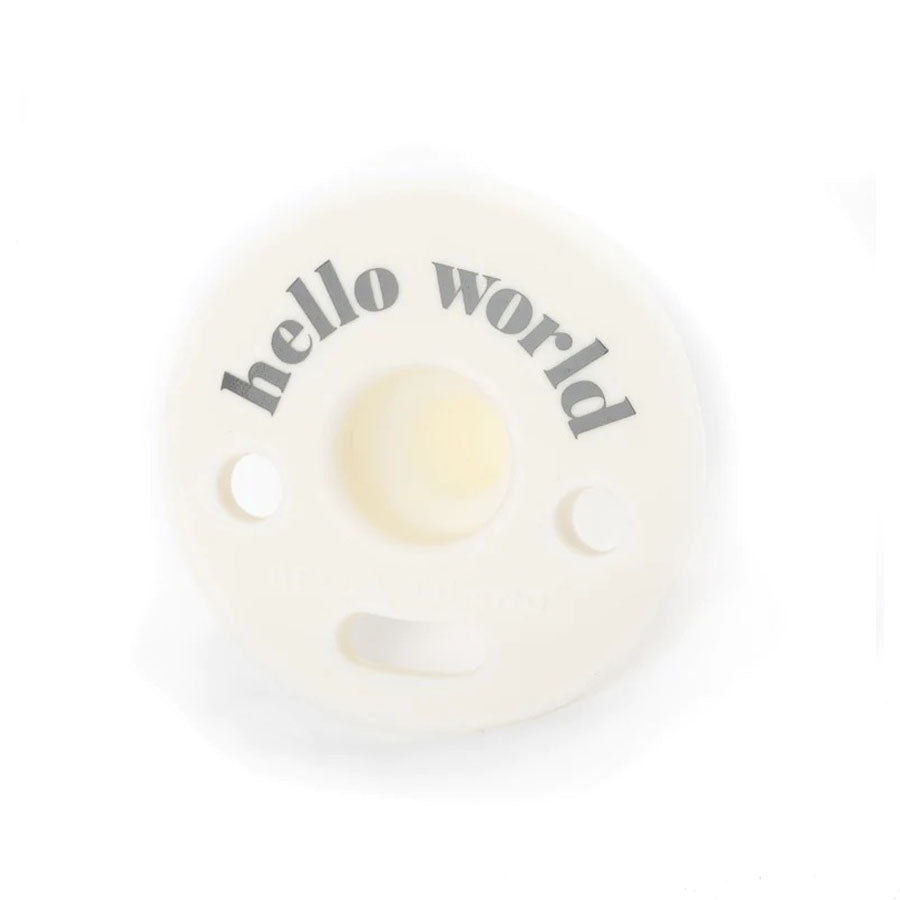 Hello World Bubbi Pacifier-Pacifiers & Clips-Bella Tunno-Joannas Cuties