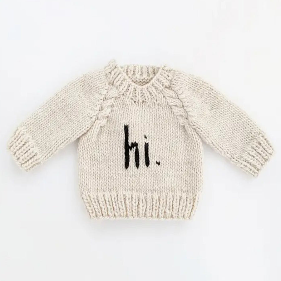 hi. Crew Neck Sweater-CARDIGANS & SWEATERS-Huggalugs-Joannas Cuties