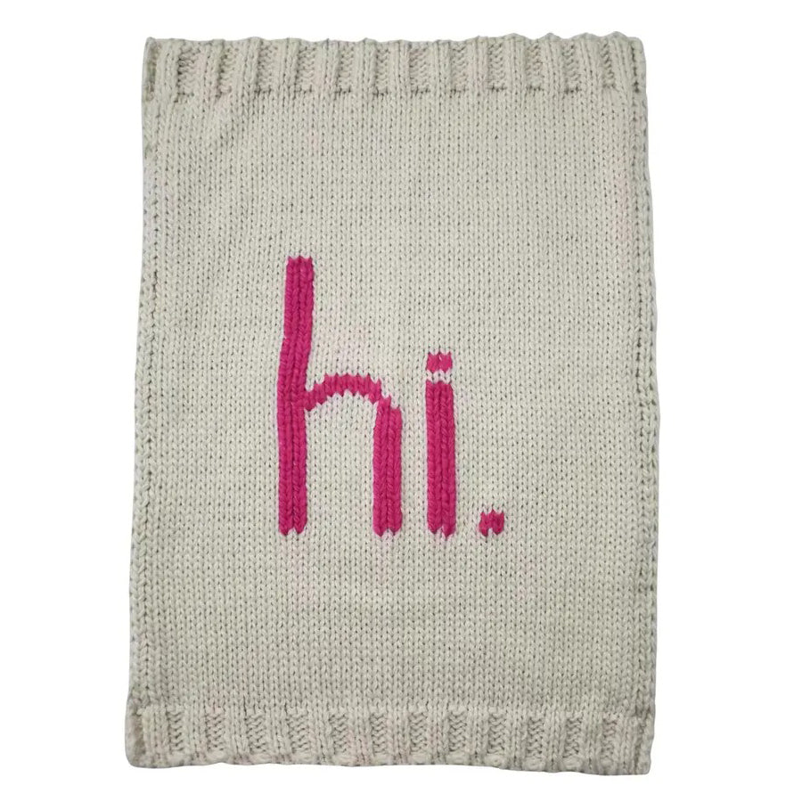 hi. Hand Knit Blanket Neon Pink-SWADDLES & BLANKETS-Huggalugs-Joannas Cuties