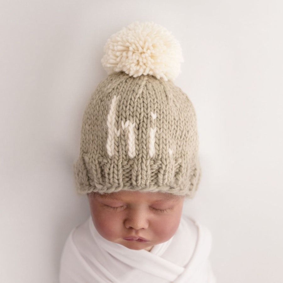 hi - Pebble Brown Hand Knit Beanie Hat-HATS & SCARVES-Huggalugs-Joannas Cuties