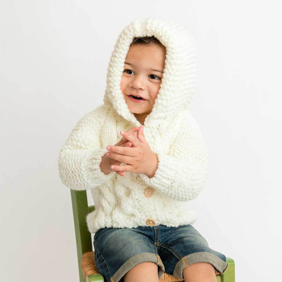 Hooded Coat Sweater Cream-Huggalugs-Joanna's Cuties