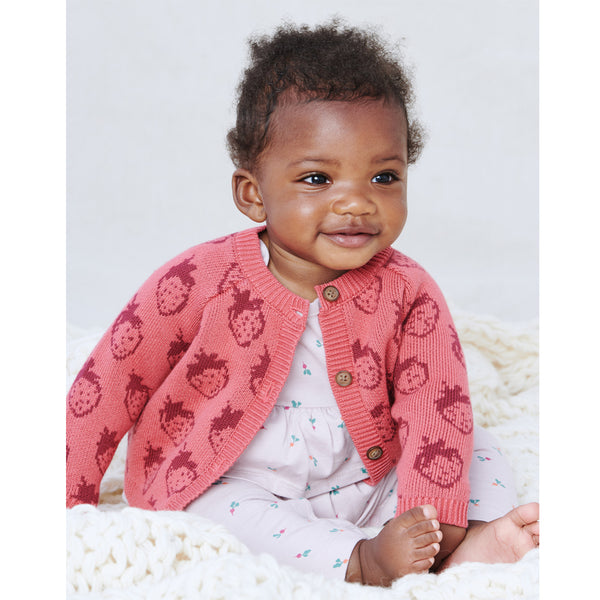 Icon Baby Cardigan - Fresh Fresas, Tea