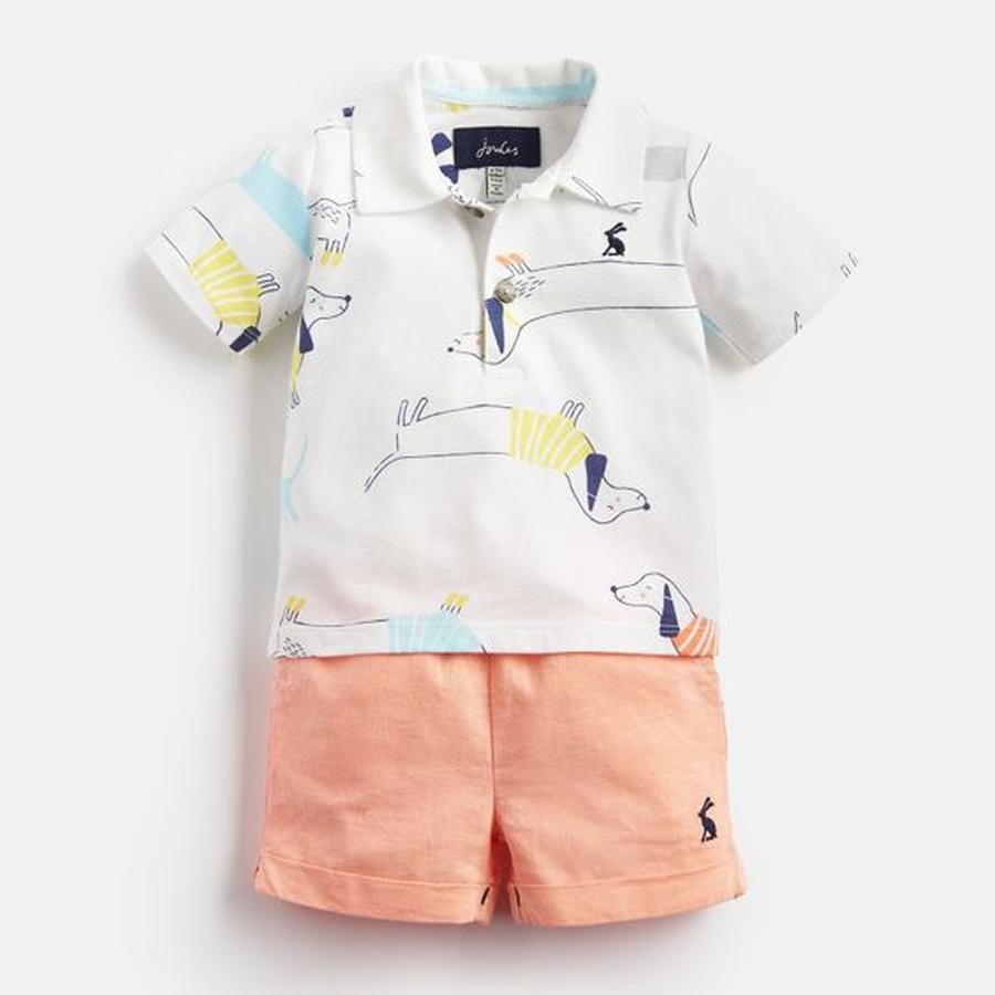 Jersey Polo Top And Short Set - Joules - joannas-cuties