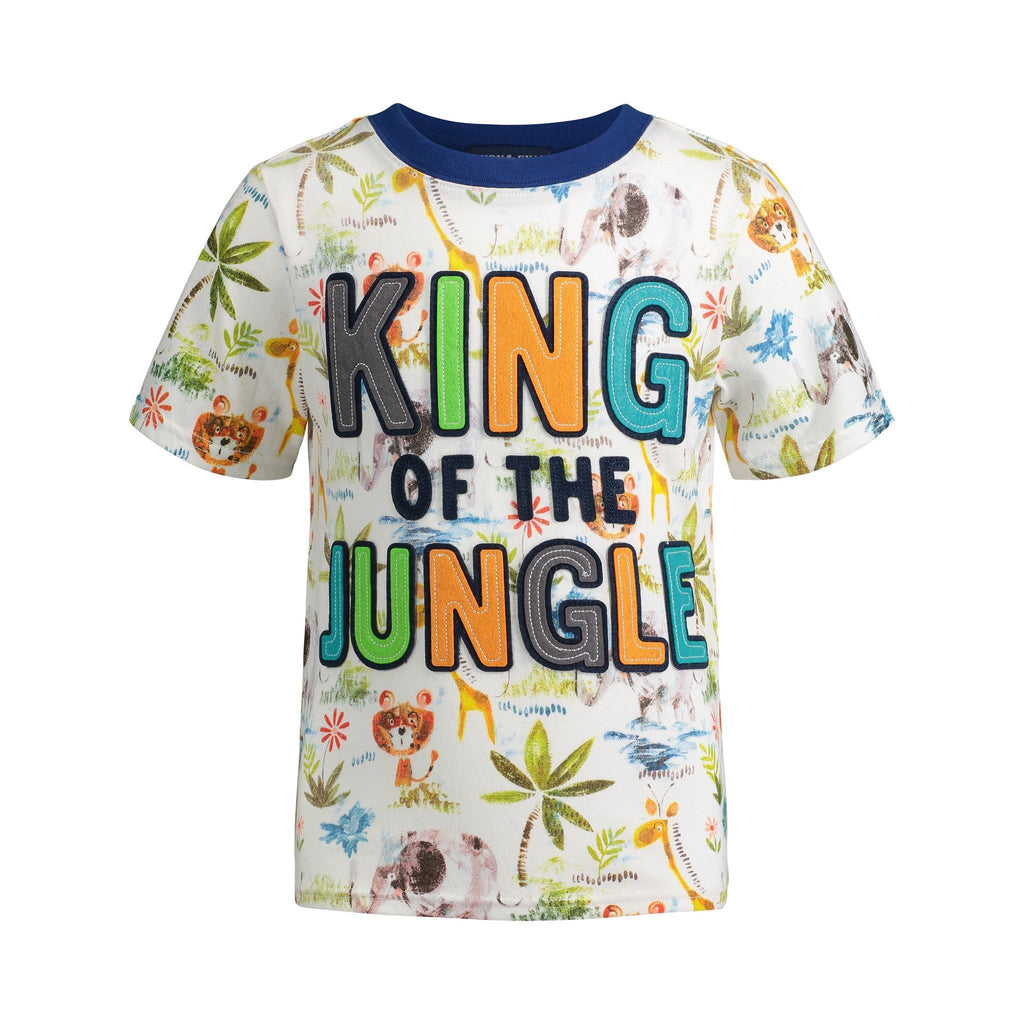 King of the Jungle with Applique Felt Letters Graphic Tee - Andy & Evan - joannas-cuties