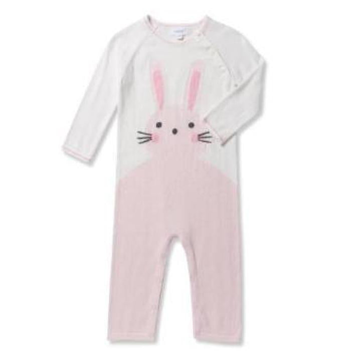 Knit Romper Pink Bunny - Angel Dear - joannas-cuties