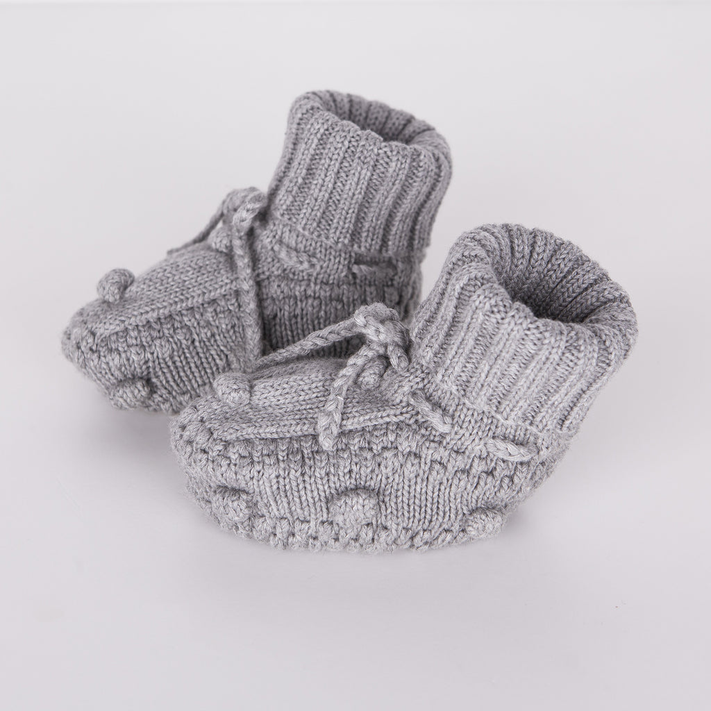 Knitted Booties - Grey - Tun Tun - joannas-cuties