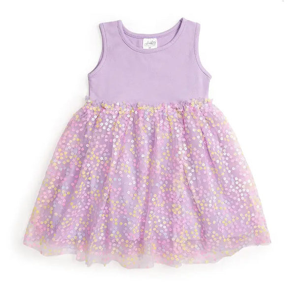 Lavender Confetti Flower Dress - Kids Easter Dress-DRESSES & SKIRTS-Sweet Wink-Joannas Cuties