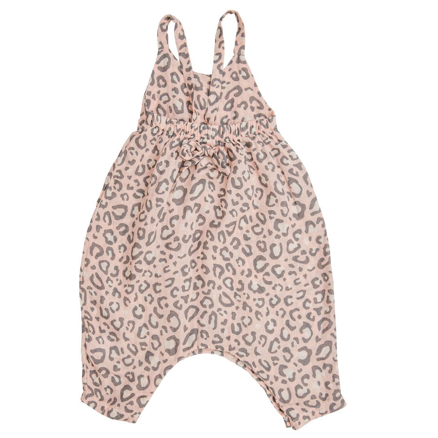 Leopard Tie Back Romper - Pink-Angel Dear-Joanna's Cuties