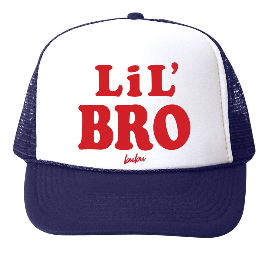Lil Bro Navy Trucker Hat-Bubu-Joanna's Cuties