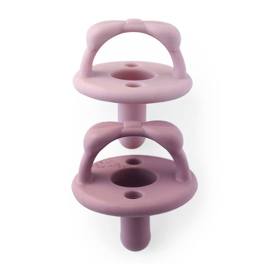 Pacifier Sets - Lilac + orchid Bow (2-pack)-Itzy Ritzy-Joanna's Cuties