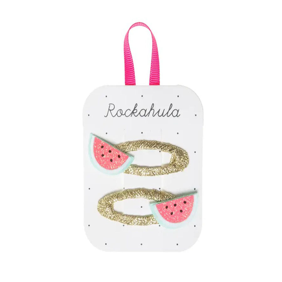 Little Watermelon Glitter Clips-HAIR CLIPS-Rockahula Kids-Joannas Cuties