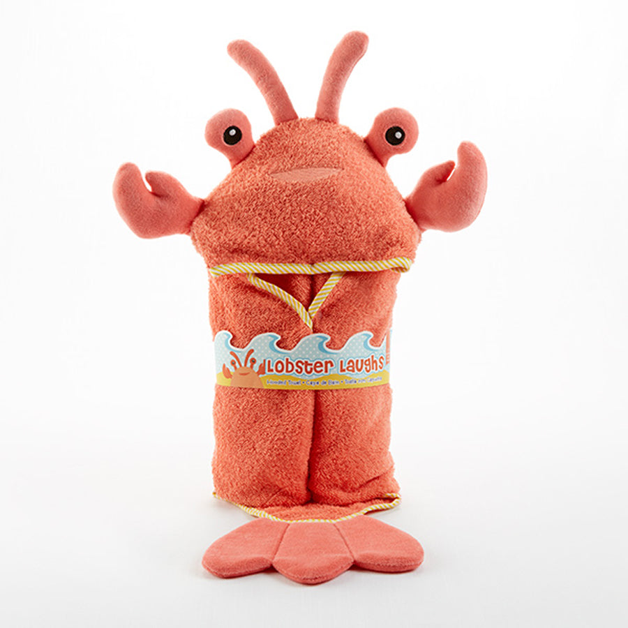Lobster Laughs Lobster Hooded Towel-Baby Aspen-Joanna's Cuties