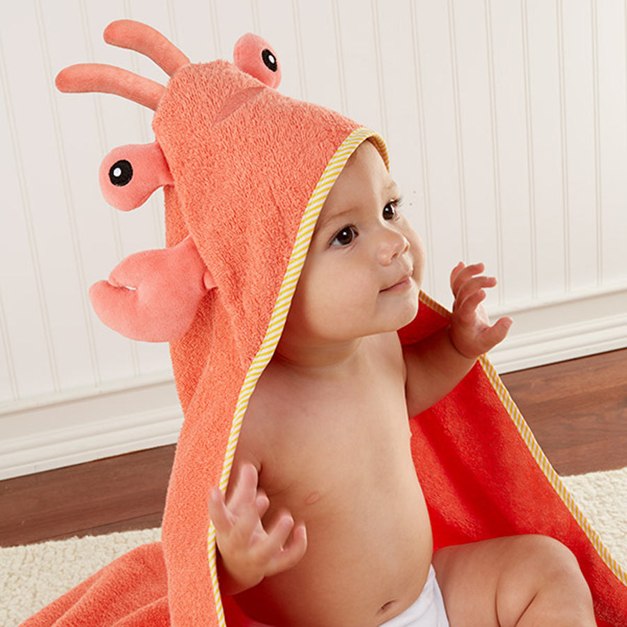 Lobster Laughs Lobster Hooded Towel-Baby Aspen-Joanna's Cuties