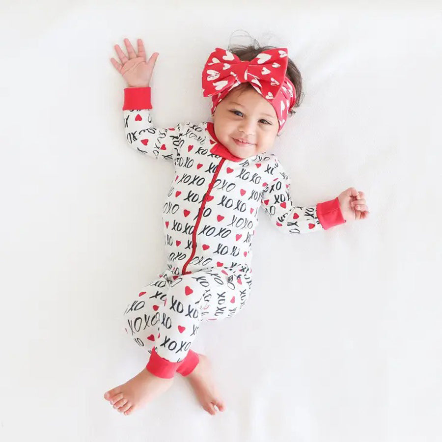 Lola & Taylor - Unisex Cotton Infant Romper- XOXO-OVERALLS & ROMPERS-Lola & Taylor-Joannas Cuties