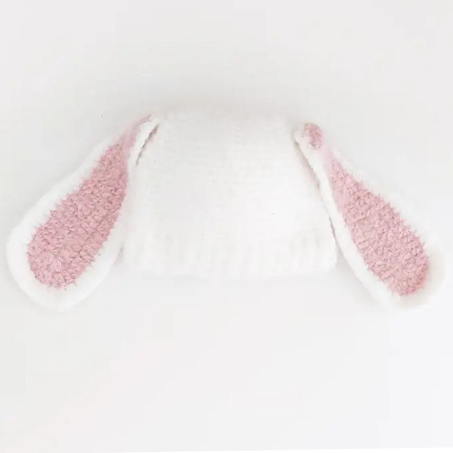 Lop Ear Bunny White Beanie Hat-HATS & SCARVES-Huggalugs-Joannas Cuties