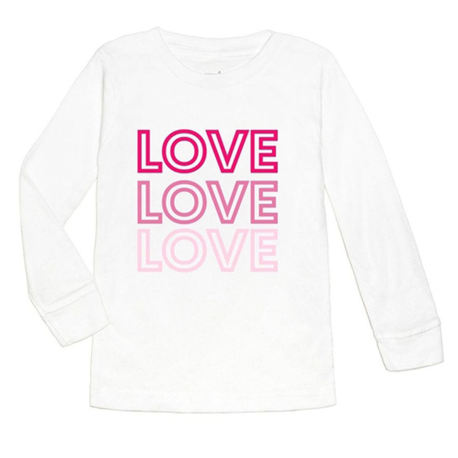 LOVE, LOVE, LOVE Long Sleeve Valentine's Day Tee-TOPS-Sweet Wink-Joannas Cuties