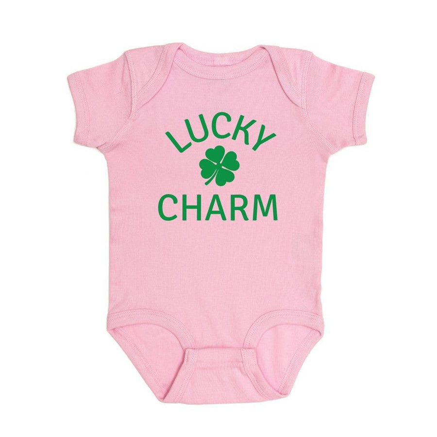 Lucky Charm Bodysuit, Pink - St. Patrick's Day Baby Bodysuit-BODYSUITS-Sweet Wink-Joannas Cuties