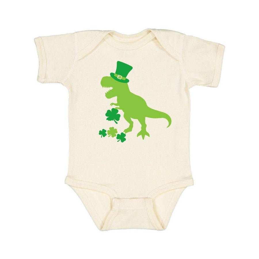 Luckysaurus Short Sleeve Bodysuit- St. Patrick's Day Baby-BODYSUITS-Sweet Wink-Joannas Cuties