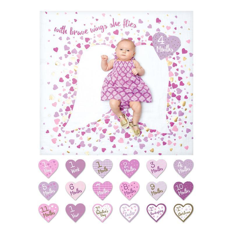 Lulujo “With Brave Wings” Baby’s First Year DELUXE Blanket & Cards Set - Lulujo - joannas-cuties