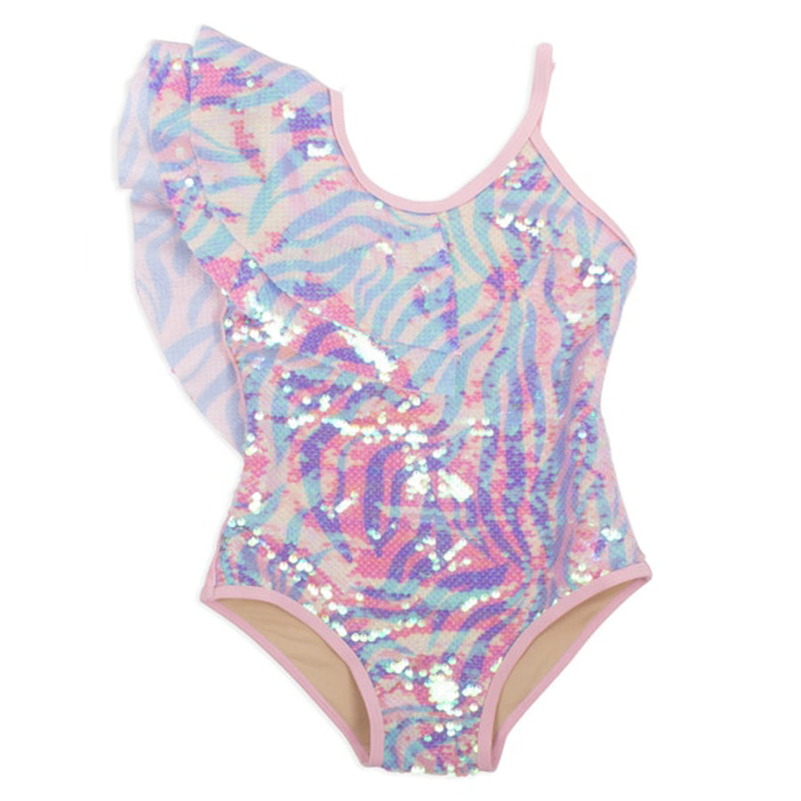 Luxe One Piece Zebra Suit With Sequin Overlay-Shade Critters-Joanna's Cuties