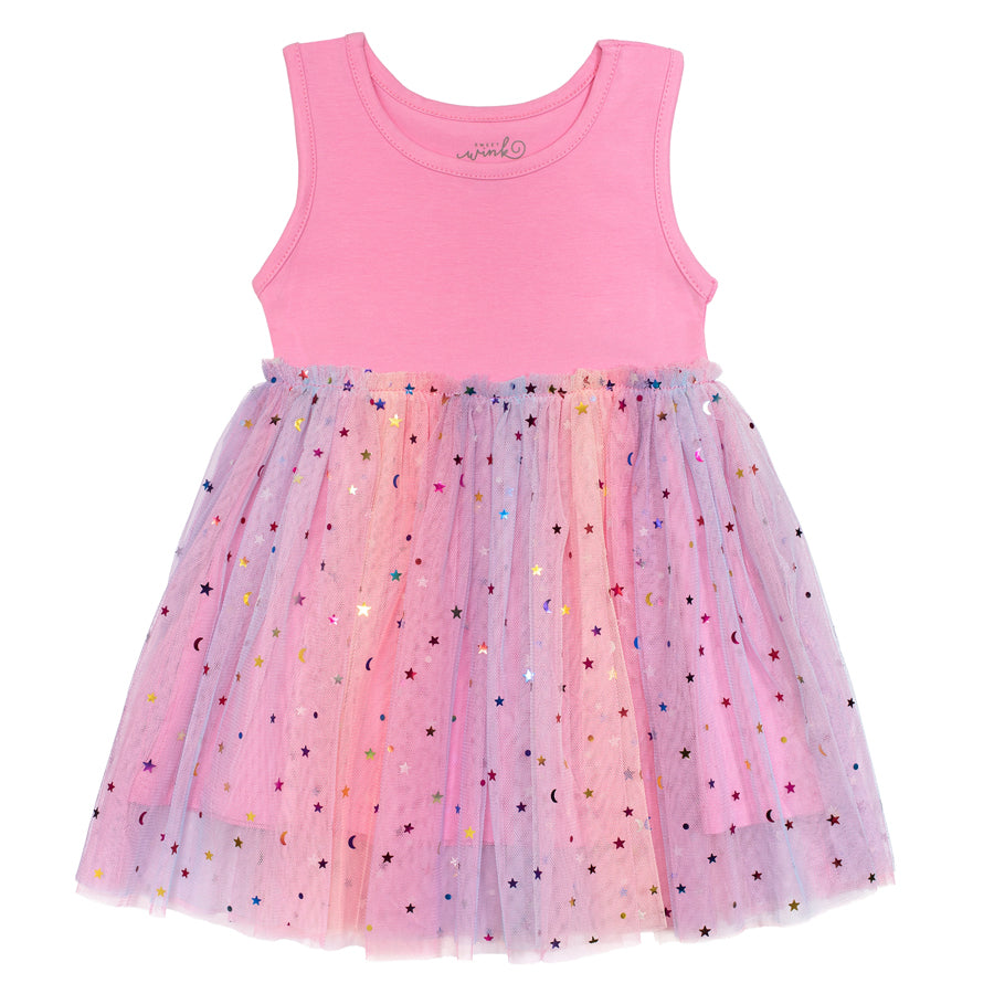 Magical Sleeveless Tutu Dress - Pink-Sweet Wink-Joanna's Cuties