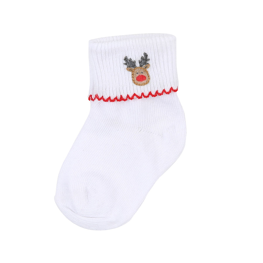 Merry And Bright Embroidered Socks-Magnolia Baby-Joanna's Cuties