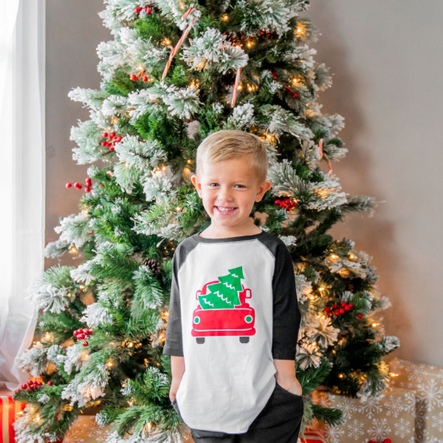 Merry Truck Shirt - Kids Christmas Tee-Sweet Wink-Joanna's Cuties