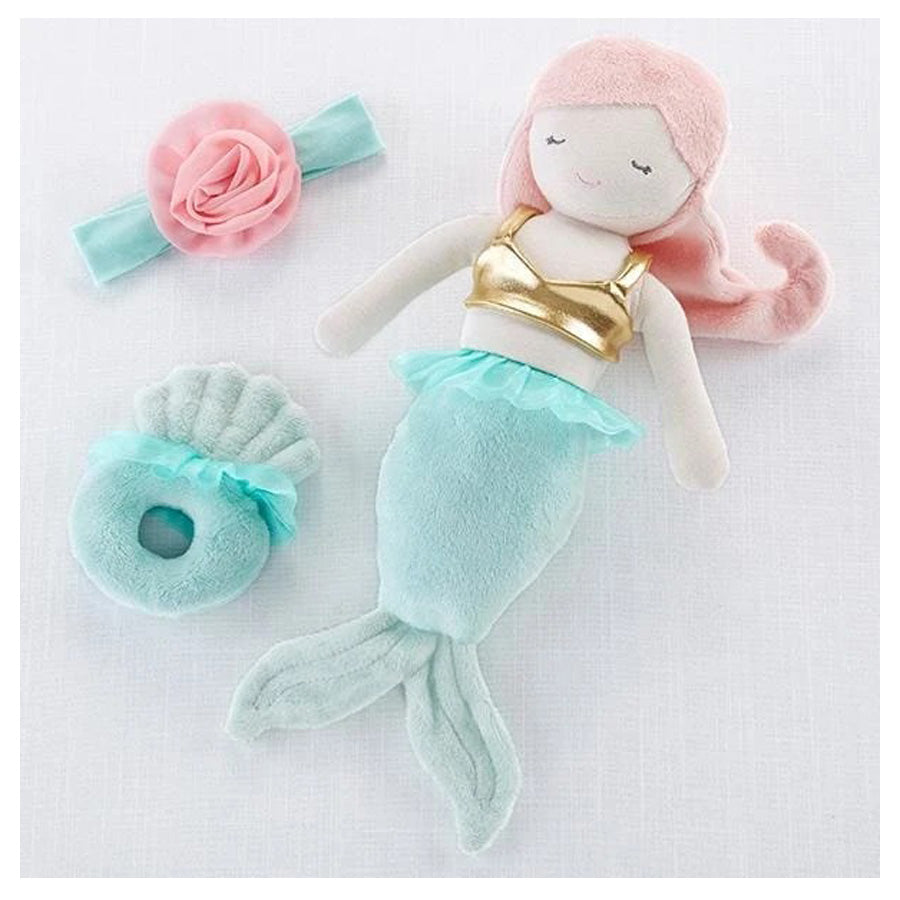 Mia the Mermaid Plush Plus Headband and Rattle for Baby-Baby Aspen-Joanna's Cuties
