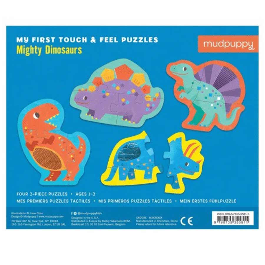 Mighty Dinosaurs My First Touch & Feel Puzzle-Mudpuppy-Joanna's Cuties