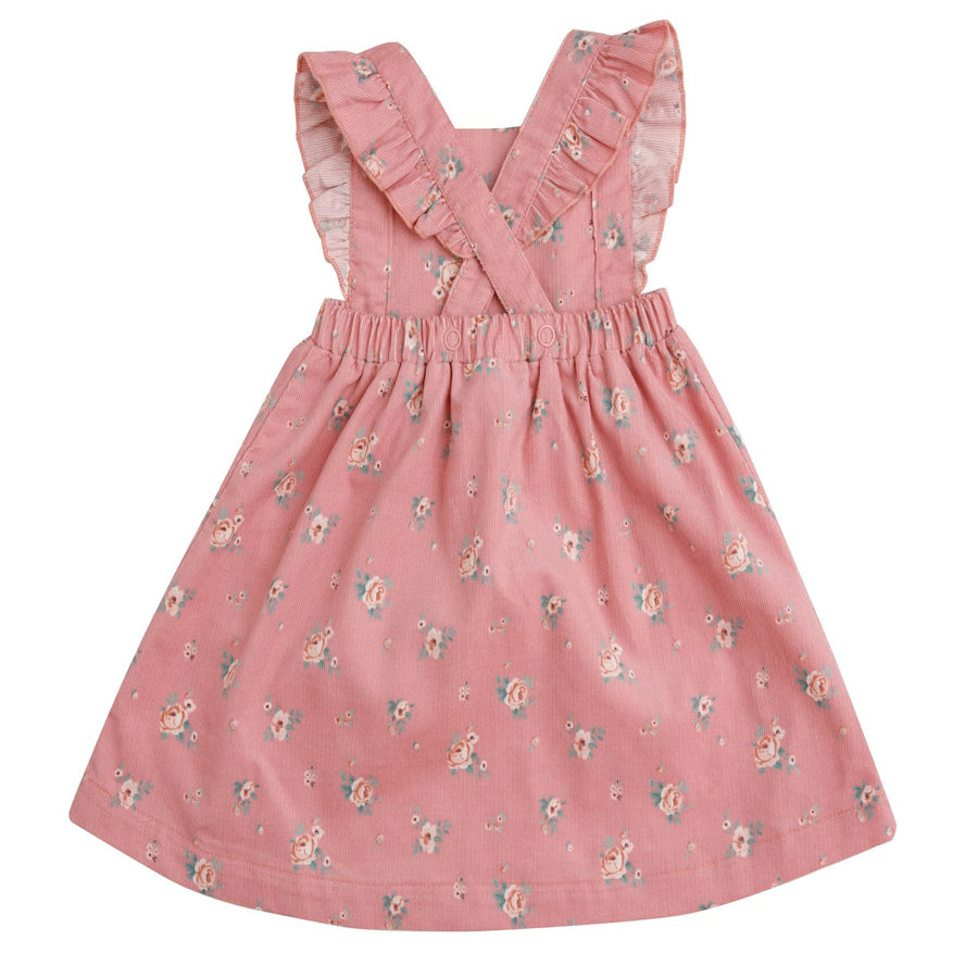 pink cord pinafore dress Pink Corduroy GIRL DRESS