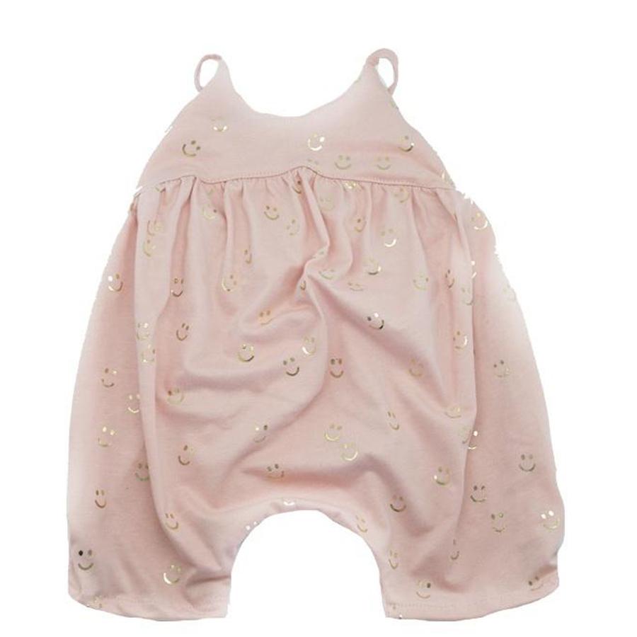 Modern Marissa Romper All Over Smiles w/ Gold Foil - Oh Baby - joannas-cuties