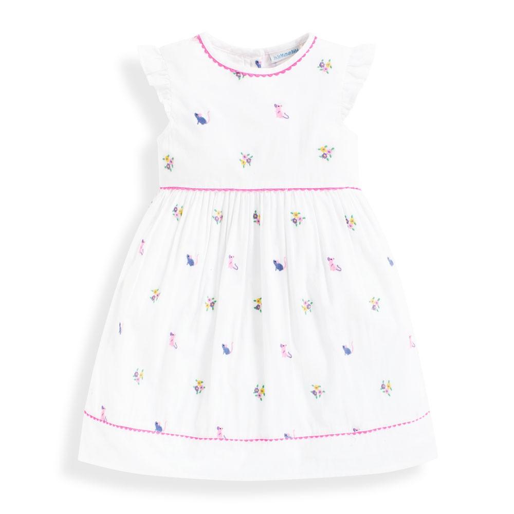 Mouse Embroidered Dress - JoJo Maman Bebe - joannas-cuties