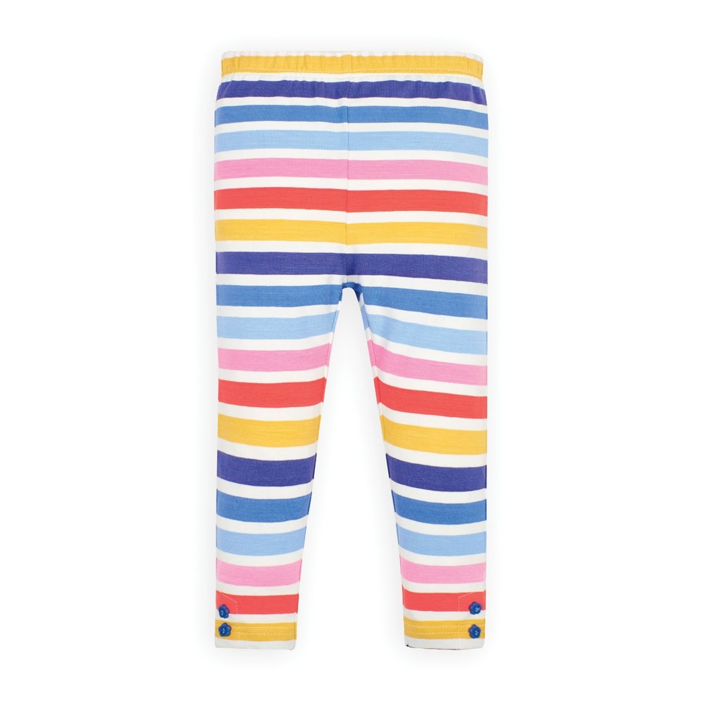 Multi Color Stripe & Denim Leggings - JoJo Maman Bebe - joannas-cuties