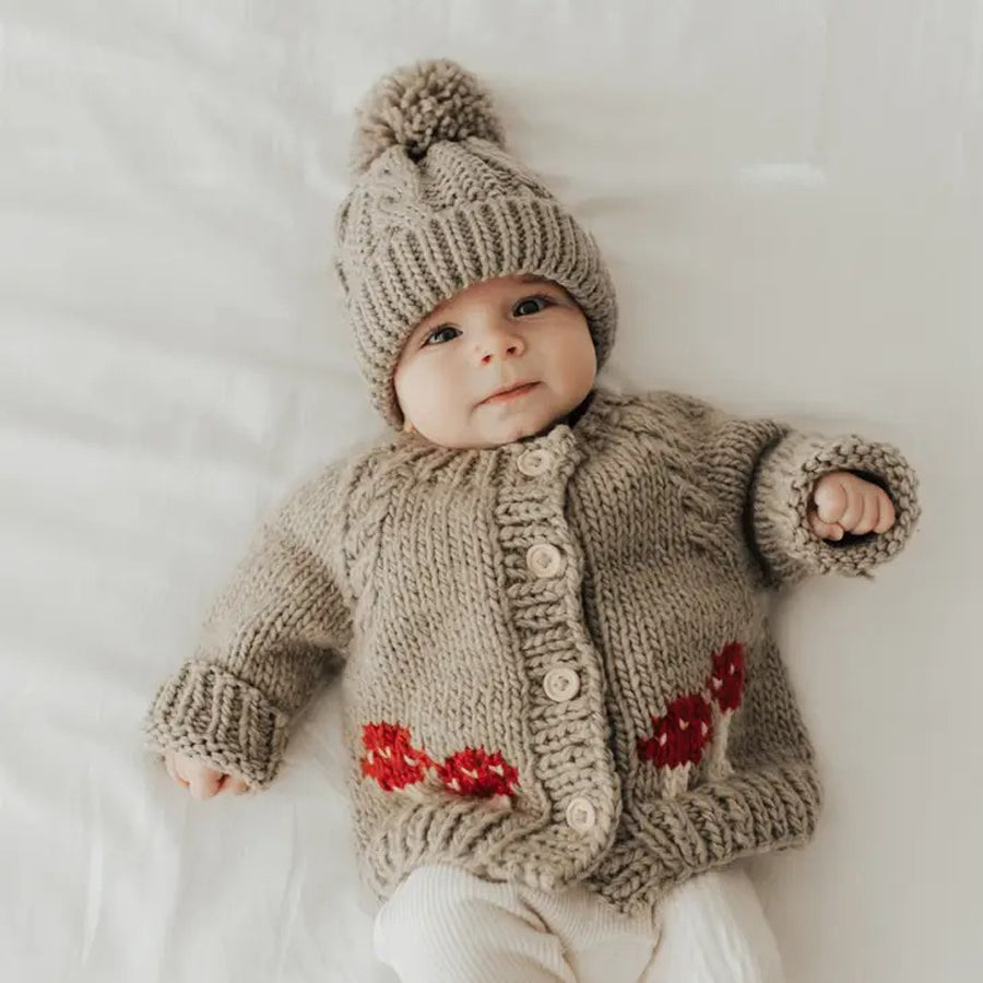 Mushroom Cardigan Sweater-CARDIGANS & SWEATERS-Huggalugs-Joannas Cuties