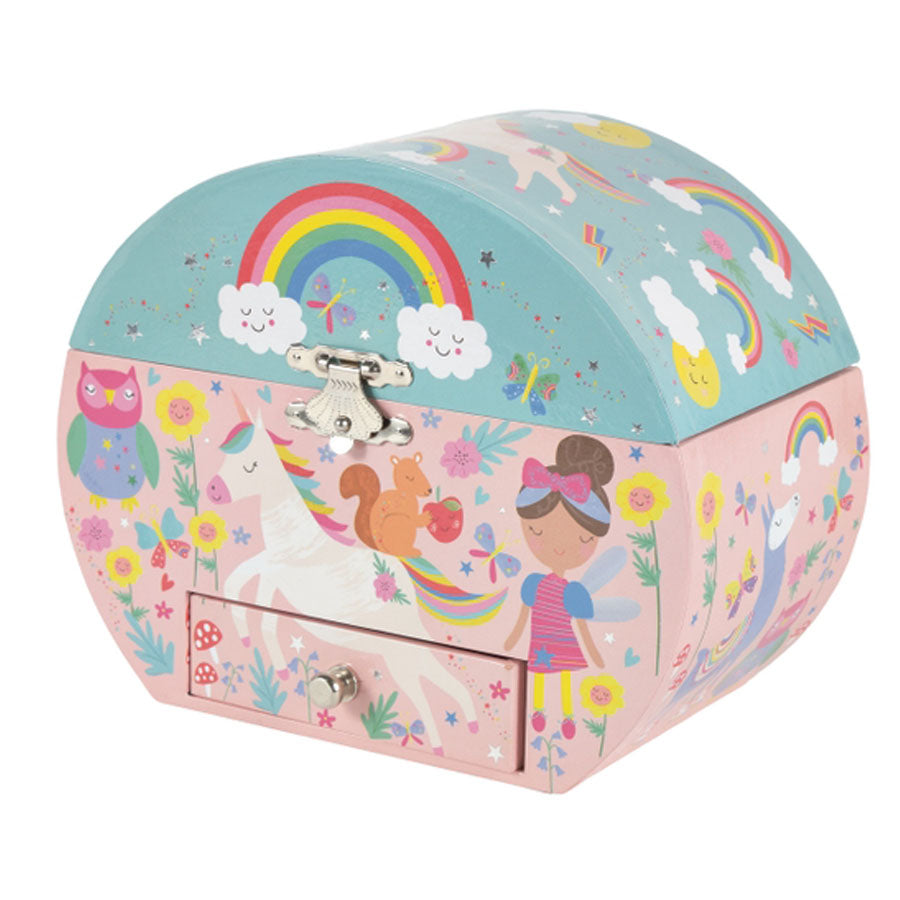 Musical Jewellery Box Oval Shape - Rainbow Fairy-Floss & Rock-Joanna's Cuties