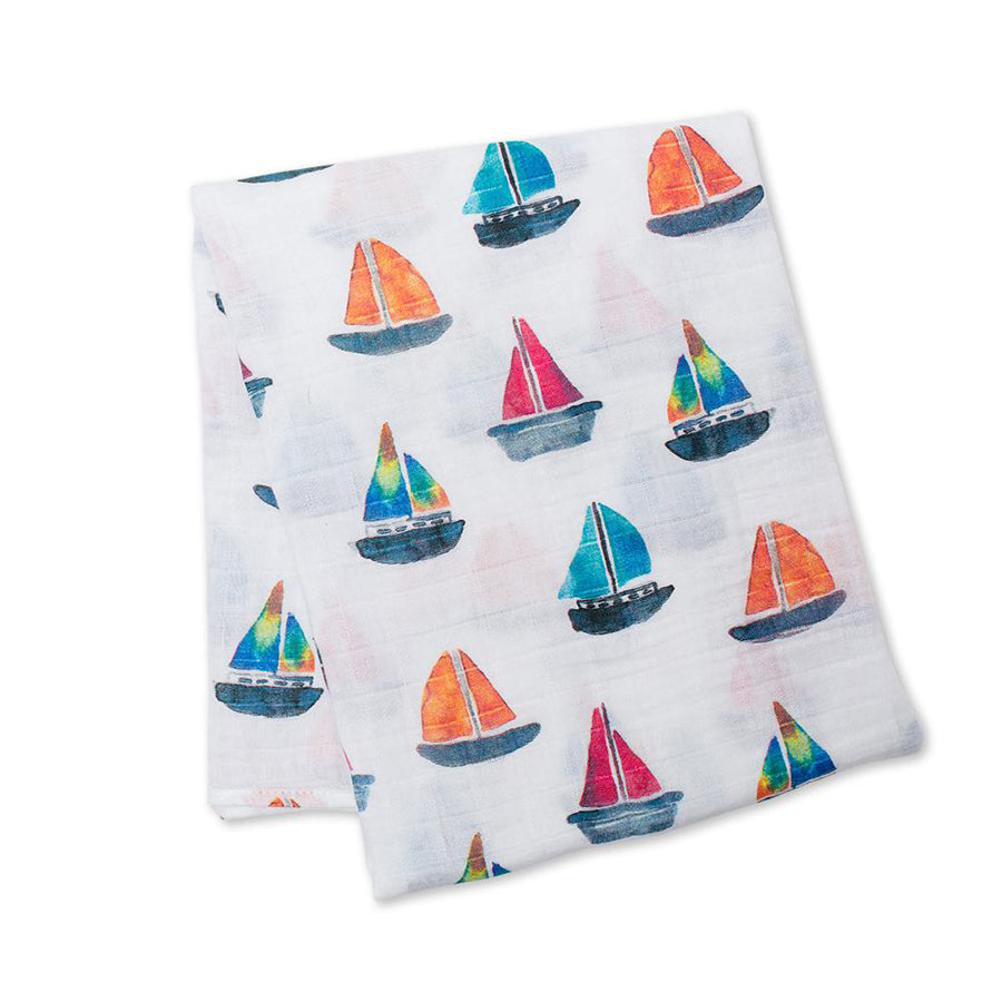 Sailboats Swaddling Blanket-Lulujo-Joanna's Cuties