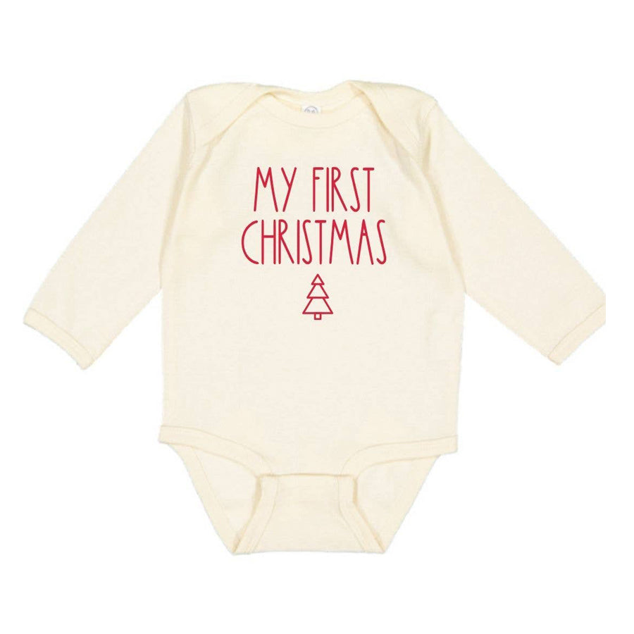 My First Christmas Long Sleeve Bodysuit - Holiday Baby Gift-Sweet Wink-Joanna's Cuties