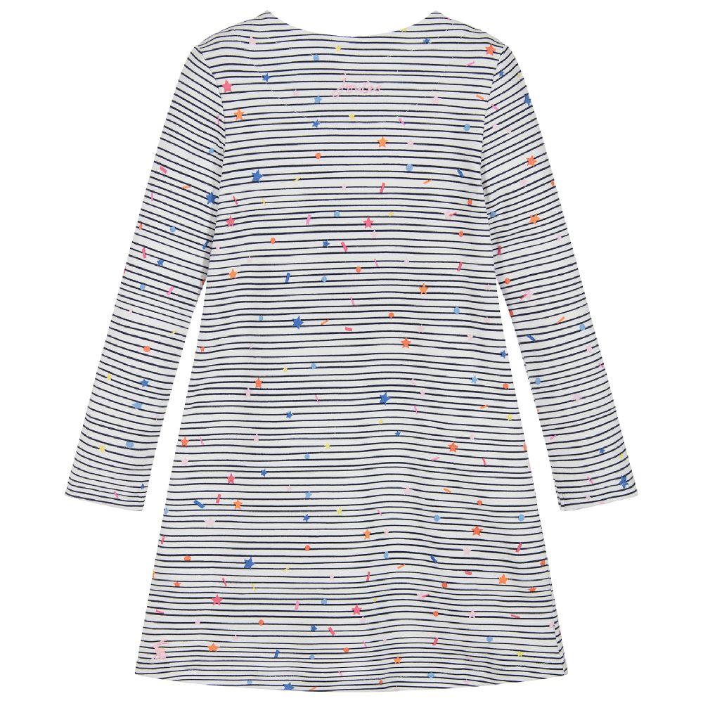 Navy Stripe Cotton KAYE Dress - Joules - joannas-cuties